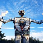 Robot Resurrection, 30 feet tall, made mostly from airplane parts, and equipped to shoot flame<br/>